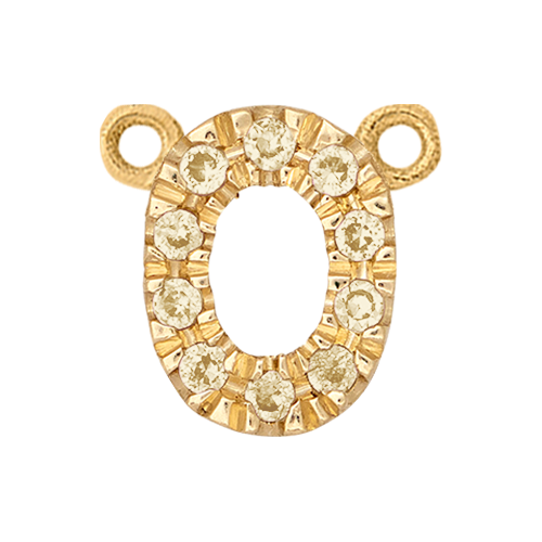 Yellow Sapphire + 14k Yellow Gold Number Charm