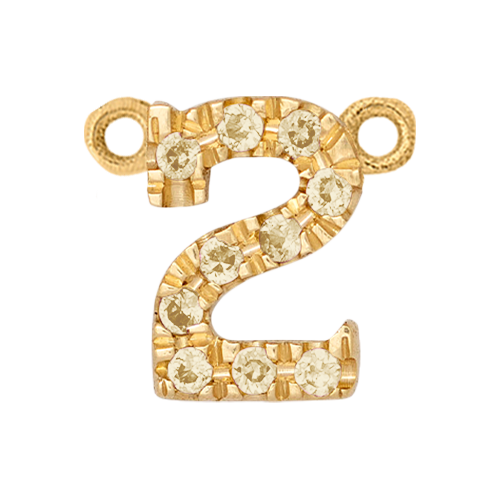 Yellow Sapphire + 14k Yellow Gold Number Charm
