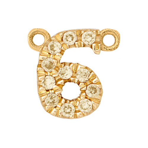 Yellow Sapphire + 14k Yellow Gold Number Charm
