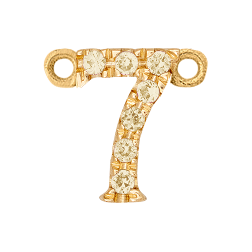 Yellow Sapphire + 14k Yellow Gold Number Charm