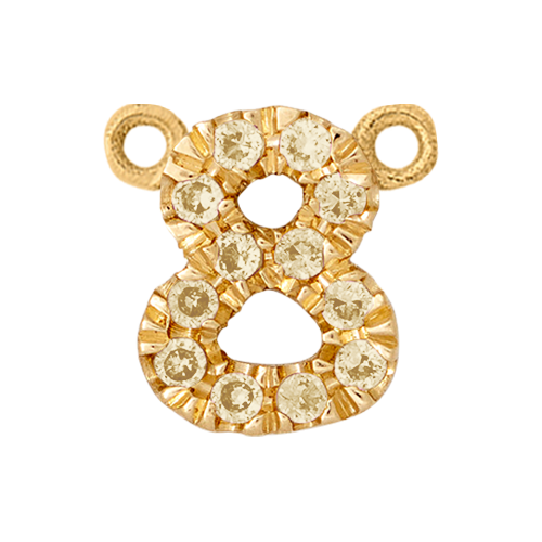 Yellow Sapphire + 14k Yellow Gold Number Charm