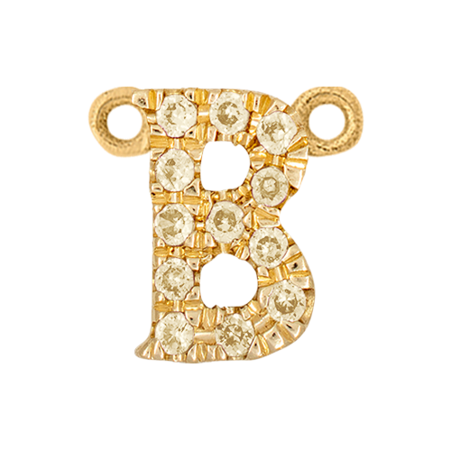 Yellow Sapphire + 14k Yellow Gold Letter Charm