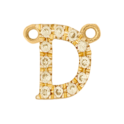 Yellow Sapphire + 14k Yellow Gold Letter Charm