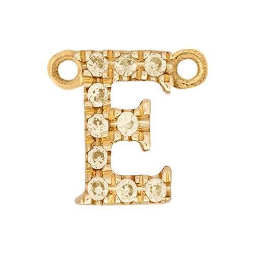 Yellow Sapphire + 14k Yellow Gold Letter Charm
