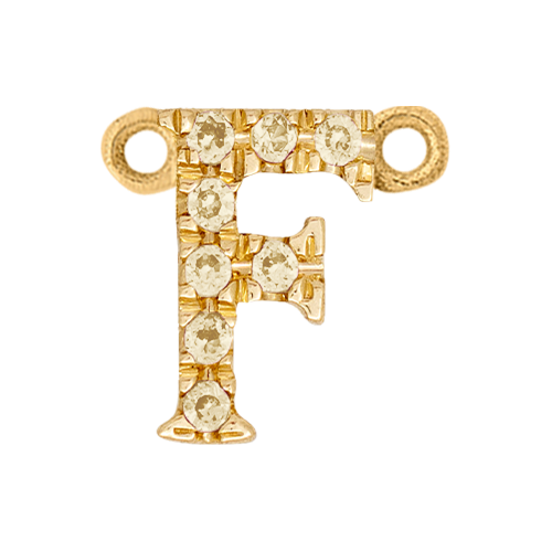 Yellow Sapphire + 14k Yellow Gold Letter Charm