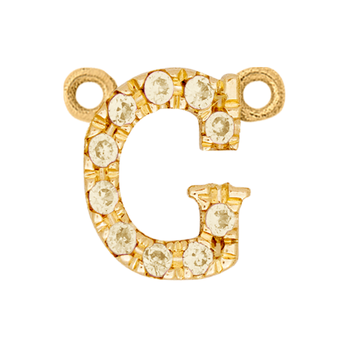 Yellow Sapphire + 14k Yellow Gold Letter Charm