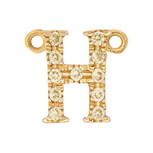 Yellow Sapphire + 14k Yellow Gold Letter Charm