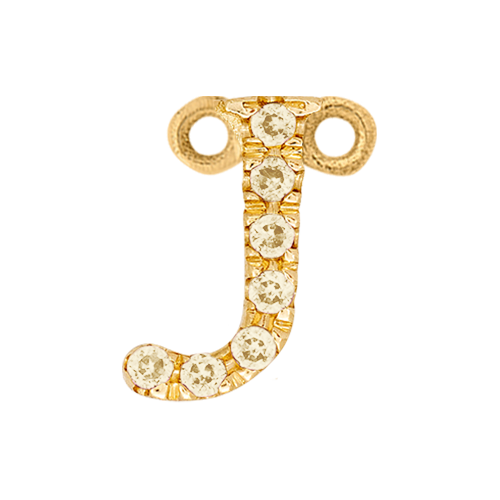 Yellow Sapphire + 14k Yellow Gold Letter Charm