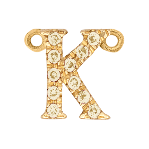 Yellow Sapphire + 14k Yellow Gold Letter Charm