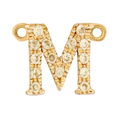 Yellow Sapphire + 14k Yellow Gold Letter Charm