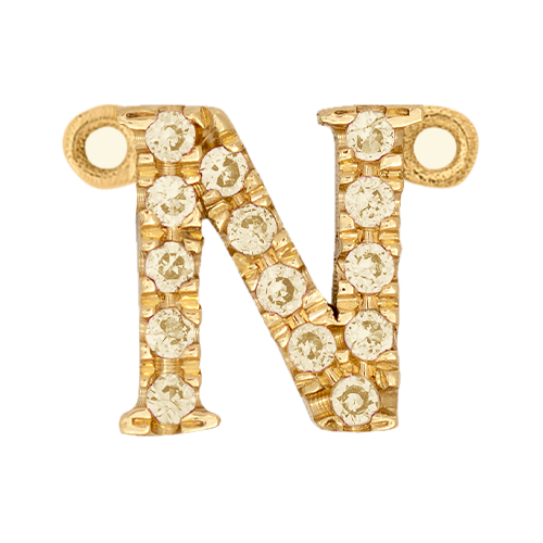 Yellow Sapphire + 14k Yellow Gold Letter Charm