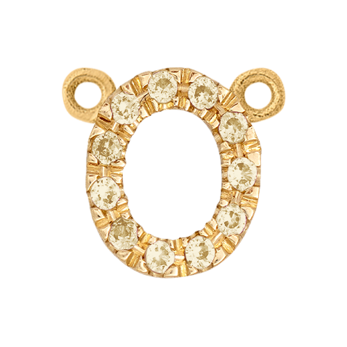 Yellow Sapphire + 14k Yellow Gold Letter Charm