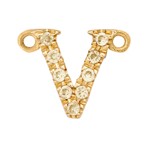 Yellow Sapphire + 14k Yellow Gold Letter Charm