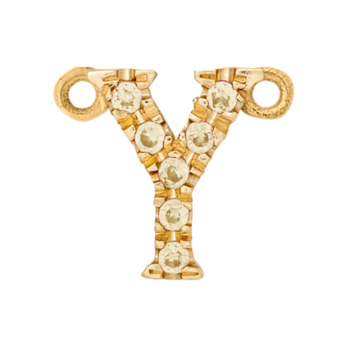 Yellow Sapphire + 14k Yellow Gold Letter Charm
