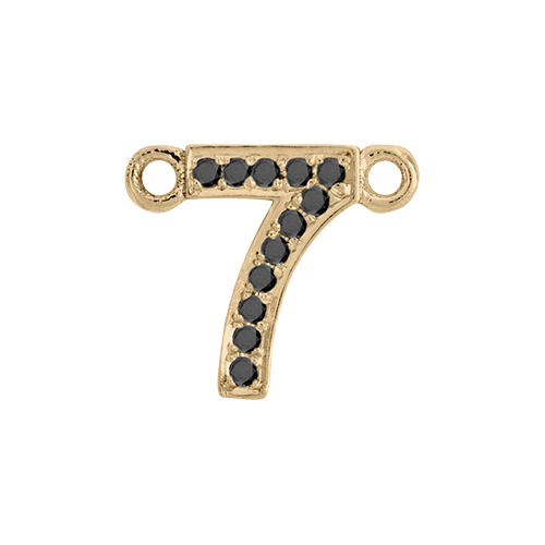 Black Diamond + 14k Yellow Gold Letter Charm
