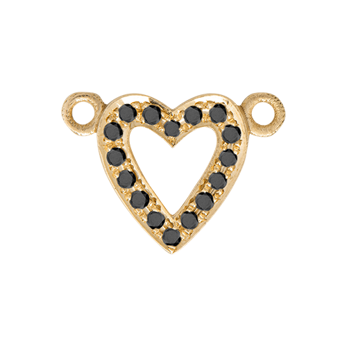 Black Diamond + 14k Yellow Gold Emoji Charm