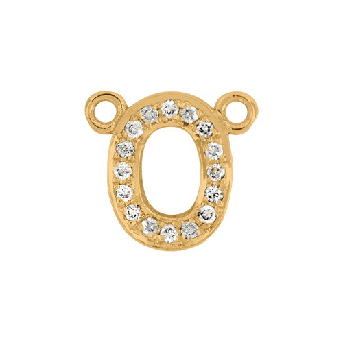 White Diamond + 14k Yellow Gold Number Charm