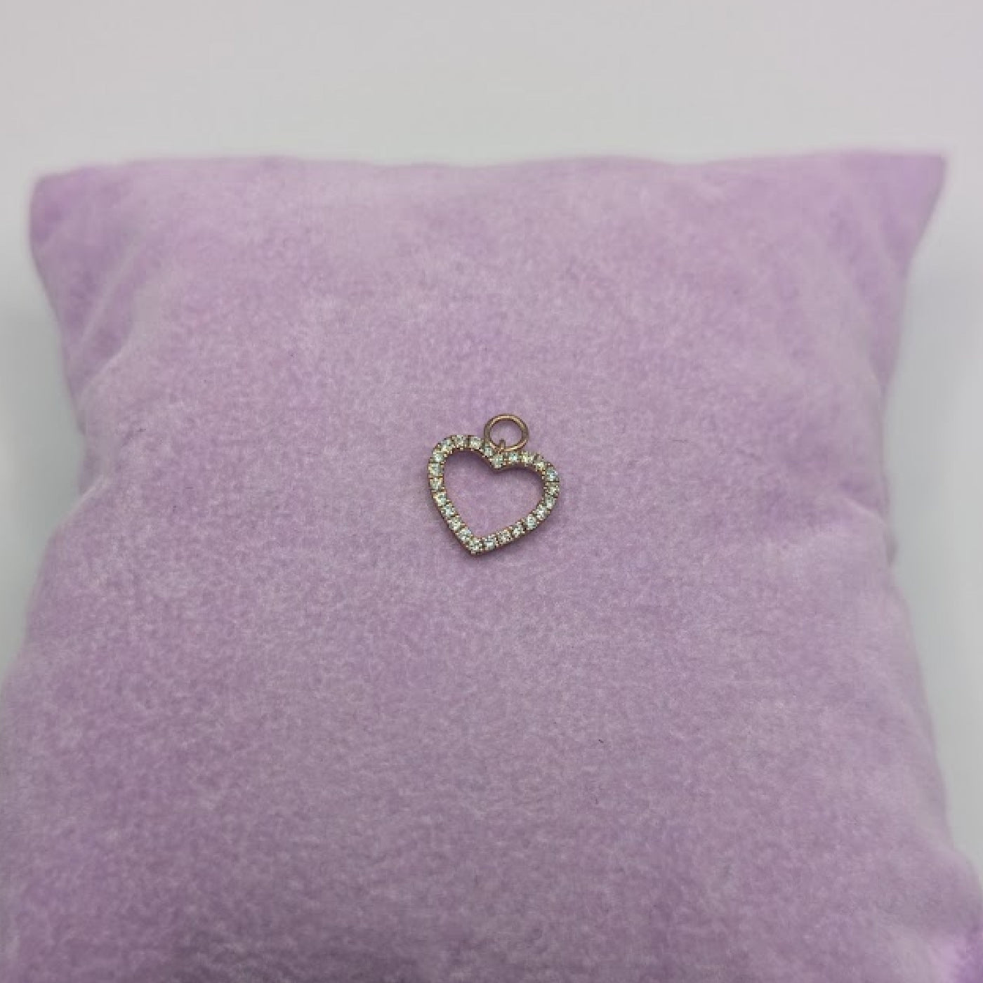 Diamond Heart Earring Charm in Rose Gold