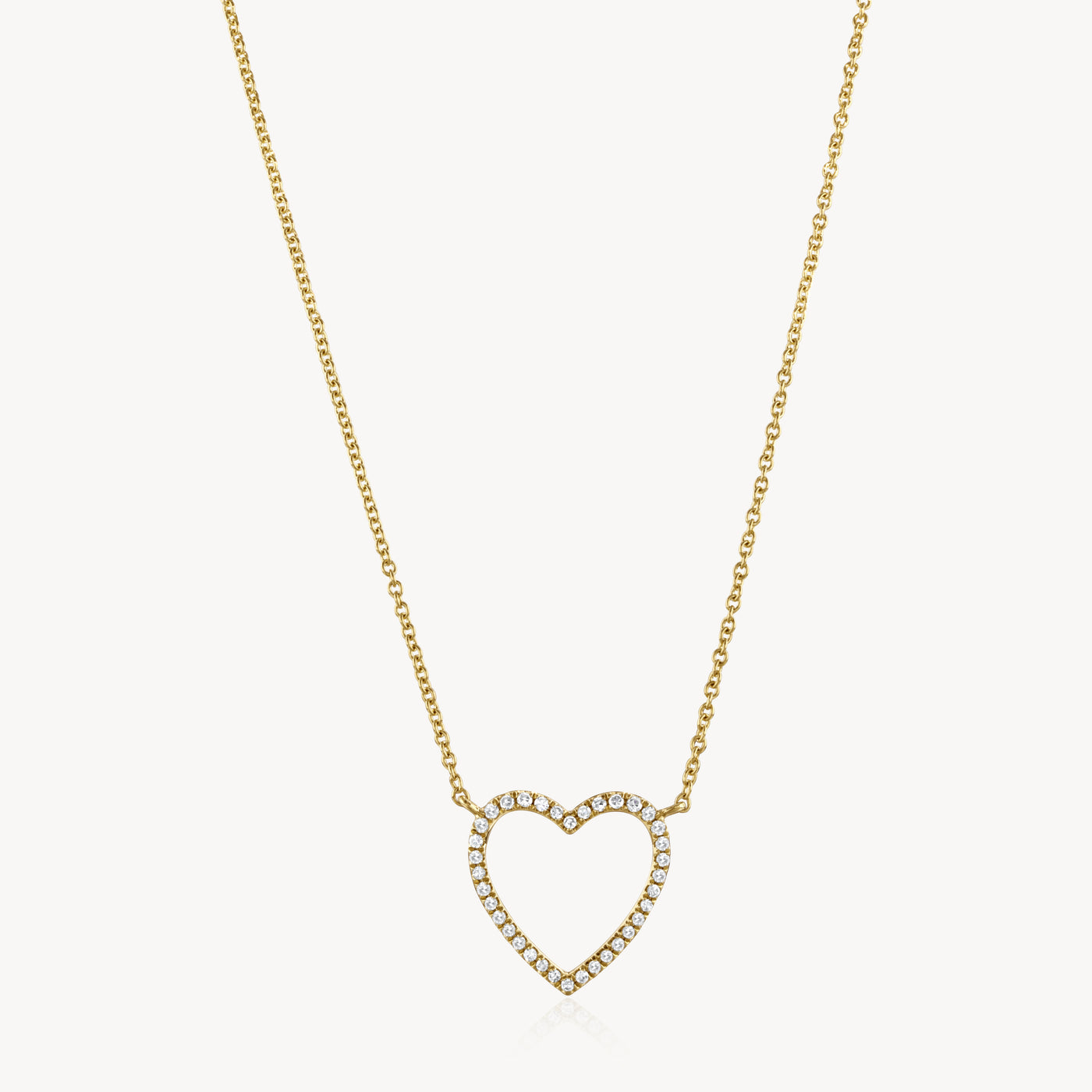 Diamond-Outline Heart Necklace