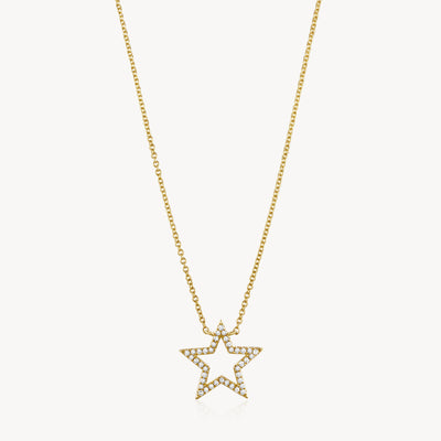 Diamond-Outline Star Necklace