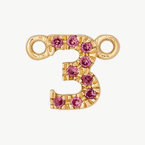 Yellow Gold, Pink Sapphire Number - Roxanne First