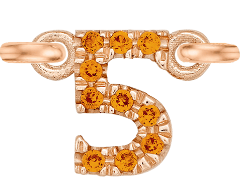Rose Gold, Orange Sapphire Number - Roxanne First