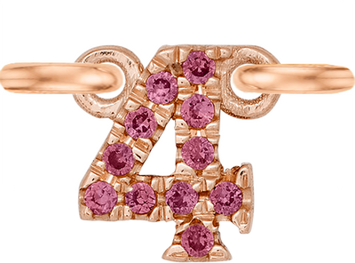 Rose Gold, Pink Sapphire Number - Roxanne First
