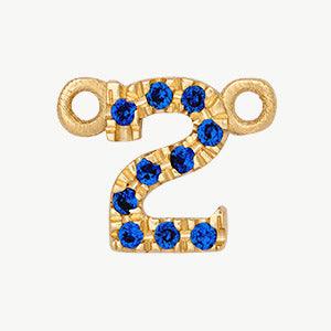 Yellow Gold, Blue Sapphire Number - Roxanne First