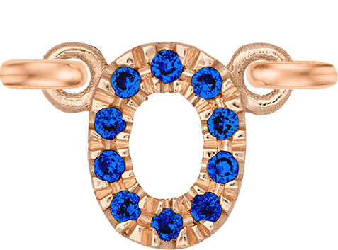 Rose Gold, Blue Sapphire Number - Roxanne First