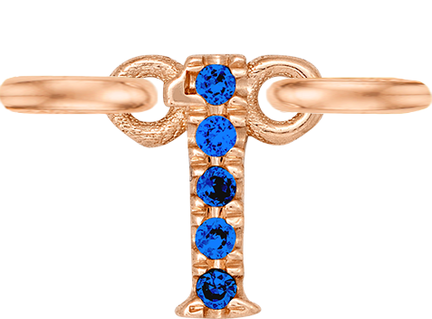 Rose Gold, Blue Sapphire Number - Roxanne First