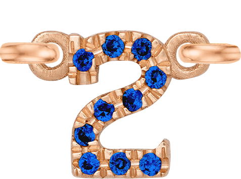 Rose Gold, Blue Sapphire Number - Roxanne First