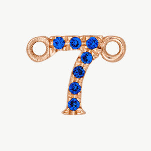 Rose Gold, Blue Sapphire Number - Roxanne First