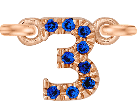 Rose Gold, Blue Sapphire Number - Roxanne First