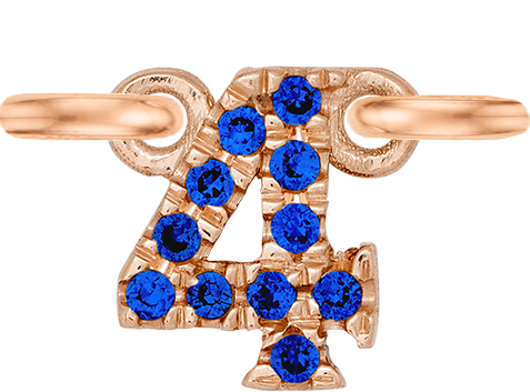 Rose Gold, Blue Sapphire Number - Roxanne First