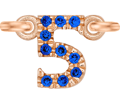 Rose Gold, Blue Sapphire Number - Roxanne First