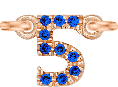 Rose Gold, Blue Sapphire Number - Roxanne First