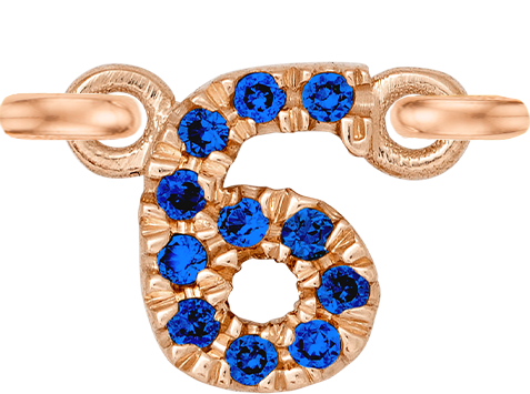 Rose Gold, Blue Sapphire Number - Roxanne First