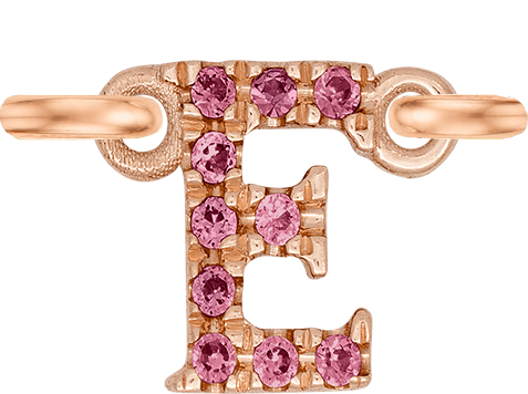 Rose Gold, Pink Sapphire Letter - Roxanne First