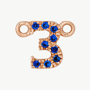 Rose Gold, Blue Sapphire Number - Roxanne First