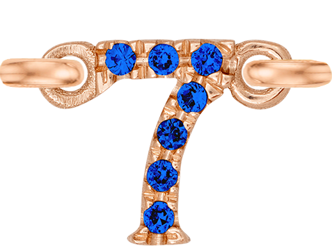 Rose Gold, Blue Sapphire Number - Roxanne First