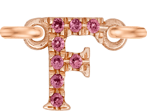 Rose Gold, Pink Sapphire Letter - Roxanne First