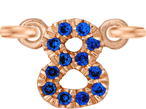 Rose Gold, Blue Sapphire Number - Roxanne First