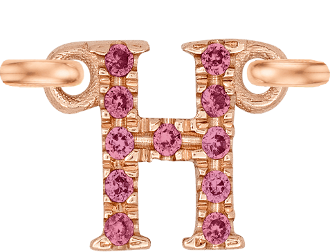 Rose Gold, Pink Sapphire Letter - Roxanne First