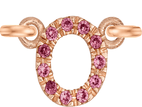 Rose Gold, Pink Sapphire Letter - Roxanne First