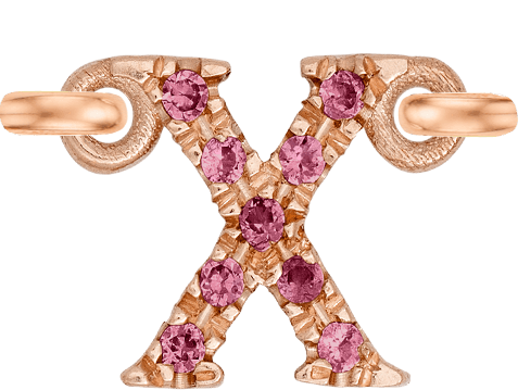 Rose Gold, Pink Sapphire Letter - Roxanne First