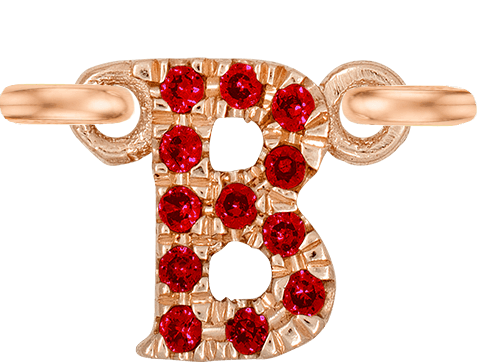 Rose Gold, Ruby Letter - Roxanne First