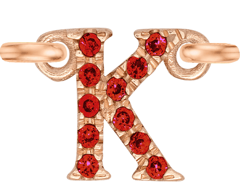 Rose Gold, Ruby Letter - Roxanne First