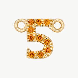 Yellow Gold, Orange Sapphire Number - Roxanne First