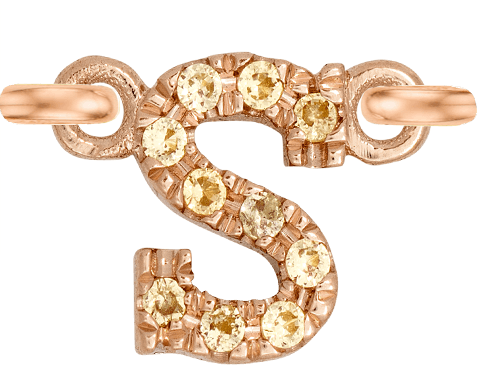 Rose Gold, Yellow Sapphire Letter - Roxanne First