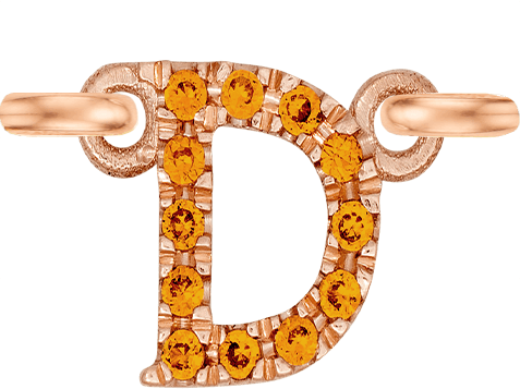 Rose Gold, Orange Sapphire Letter - Roxanne First